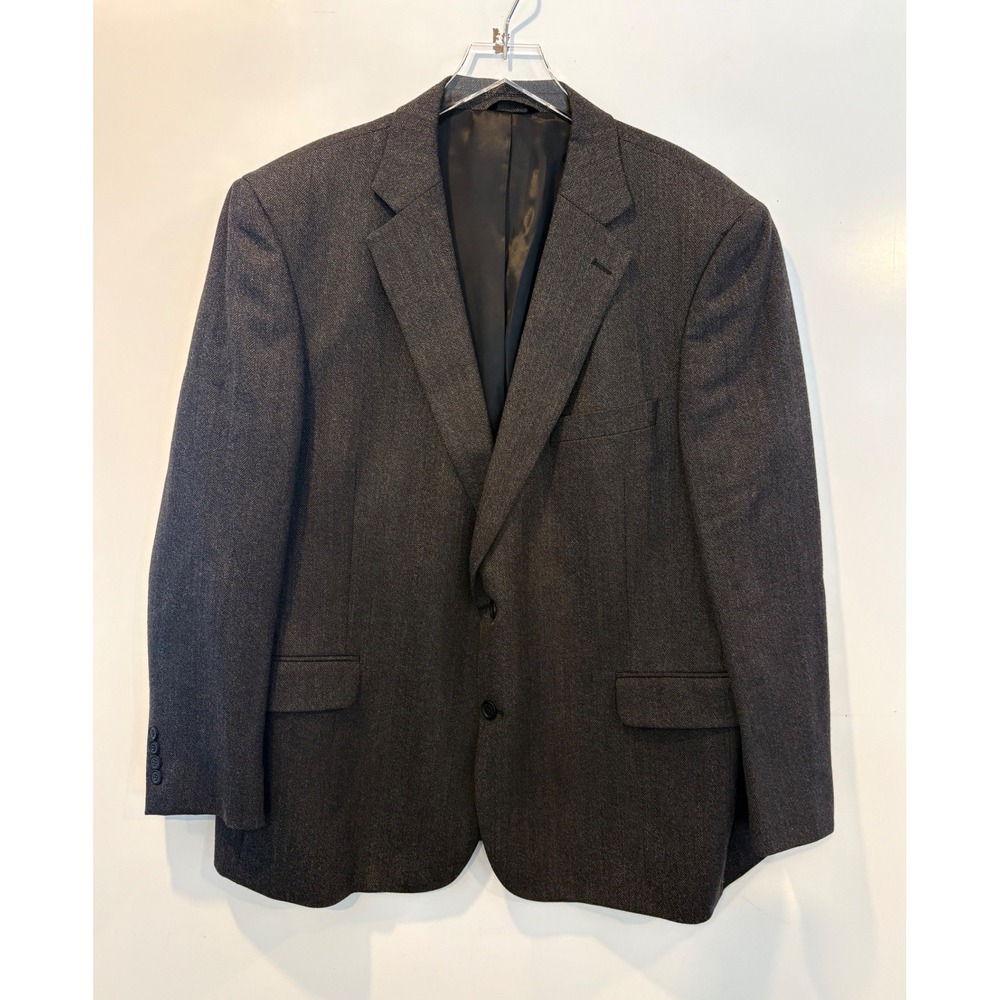Gianfranco Ruffini‎ Men's 46R Dark Gray Herringbone Lambswool Blazer Sport Coat